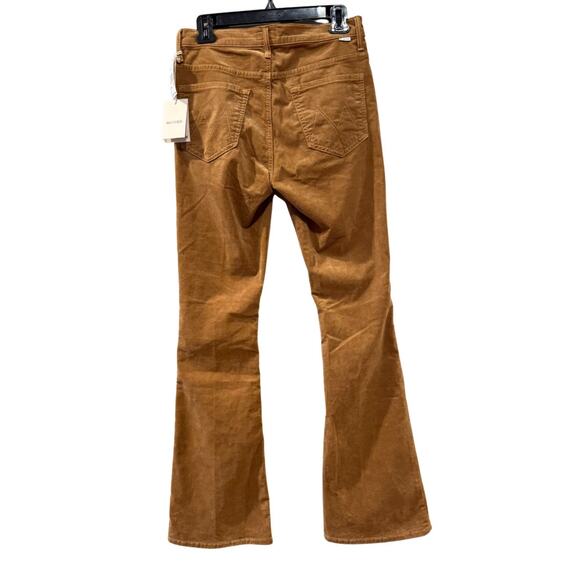 NWT Mother The Weekender High Rise Flare Corduroy Pants Tobacco Brown Size 28 - Picture 3 of 10